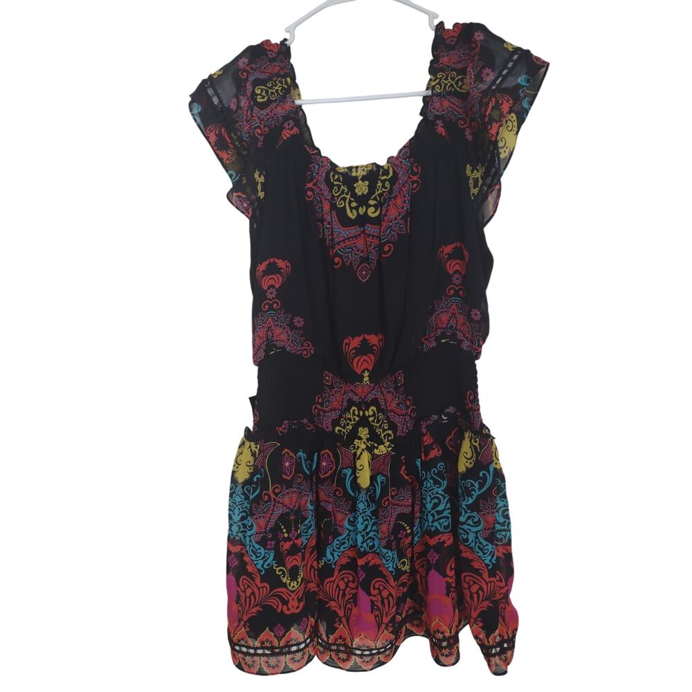 Bebe Bohemian Dress Small‎ Artsy Whimsigoth Casual Summer Funky Flowy Beach